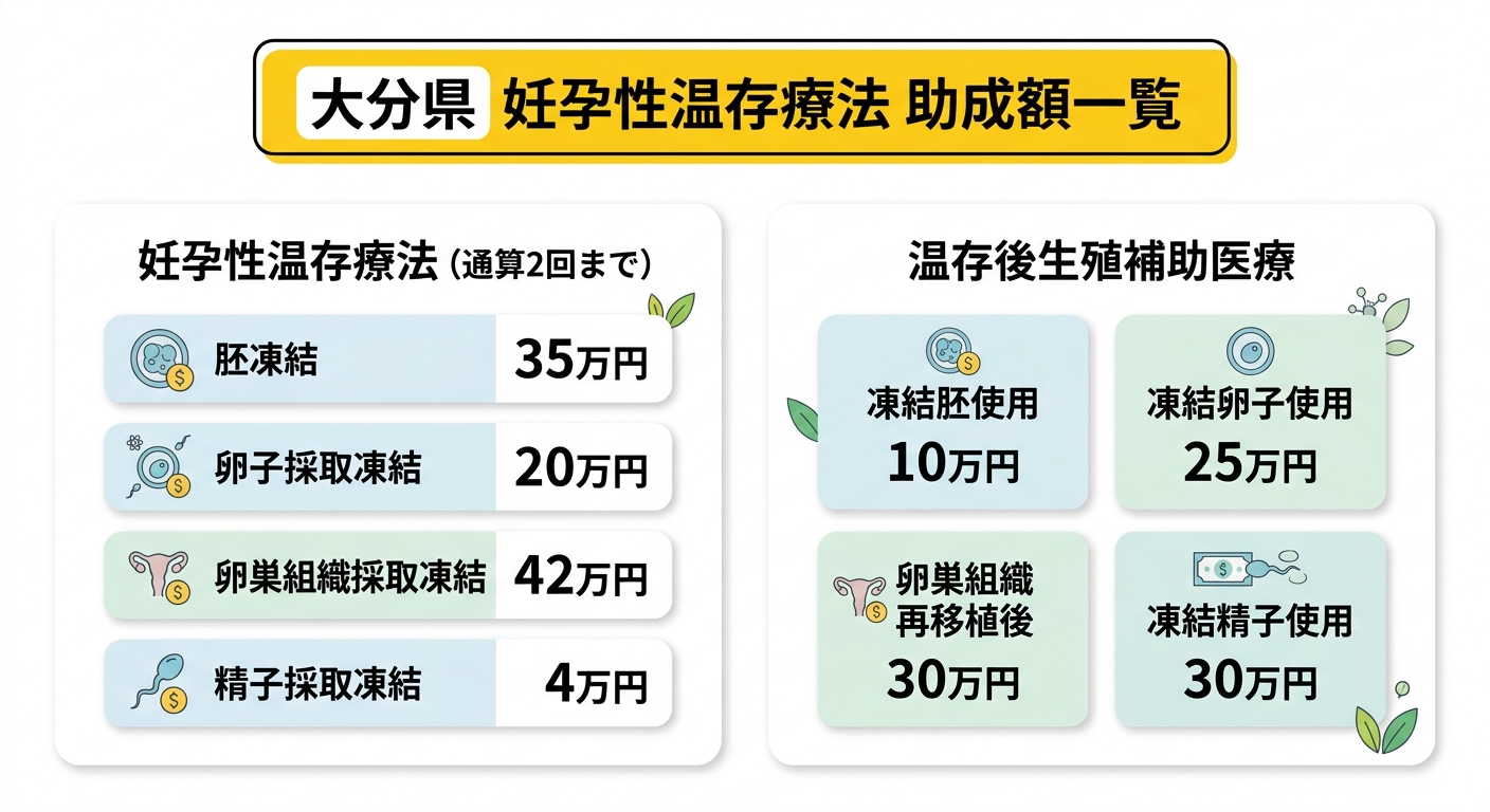 大分県 妊孕性温存療法 助成額一覧