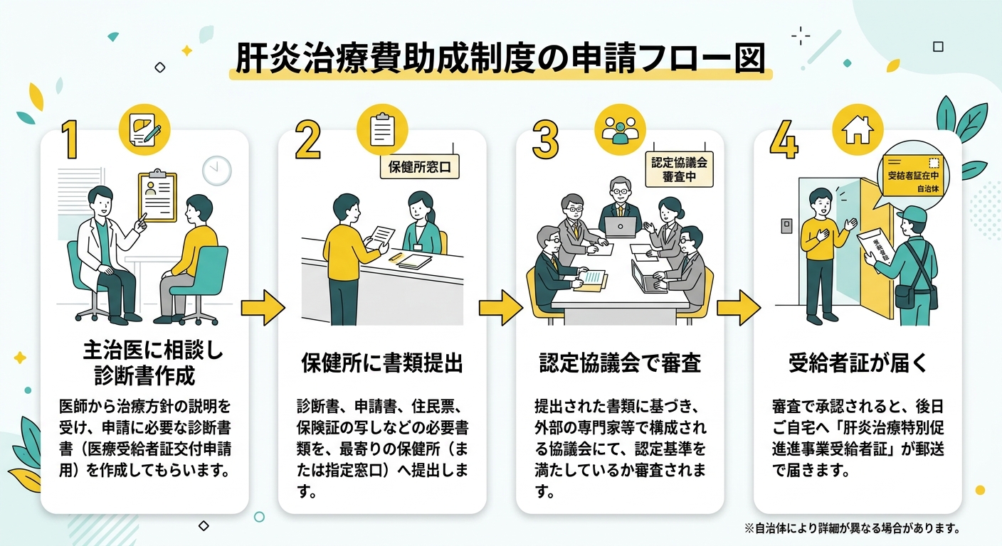 肝炎治療費助成制度の申請フロー