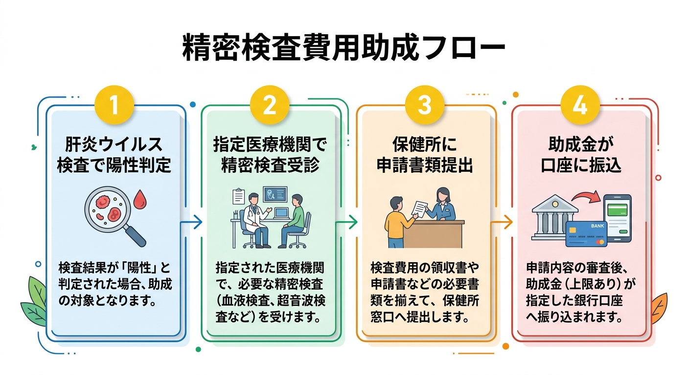 精密検査費用助成の申請フロー図