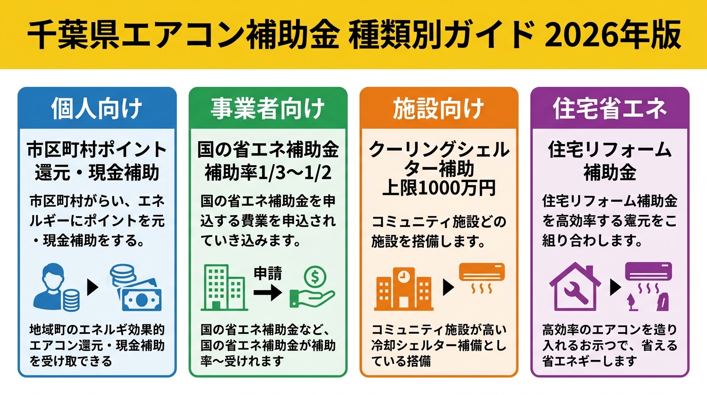 千葉県エアコン補助金 種類別ガイド 2026年版