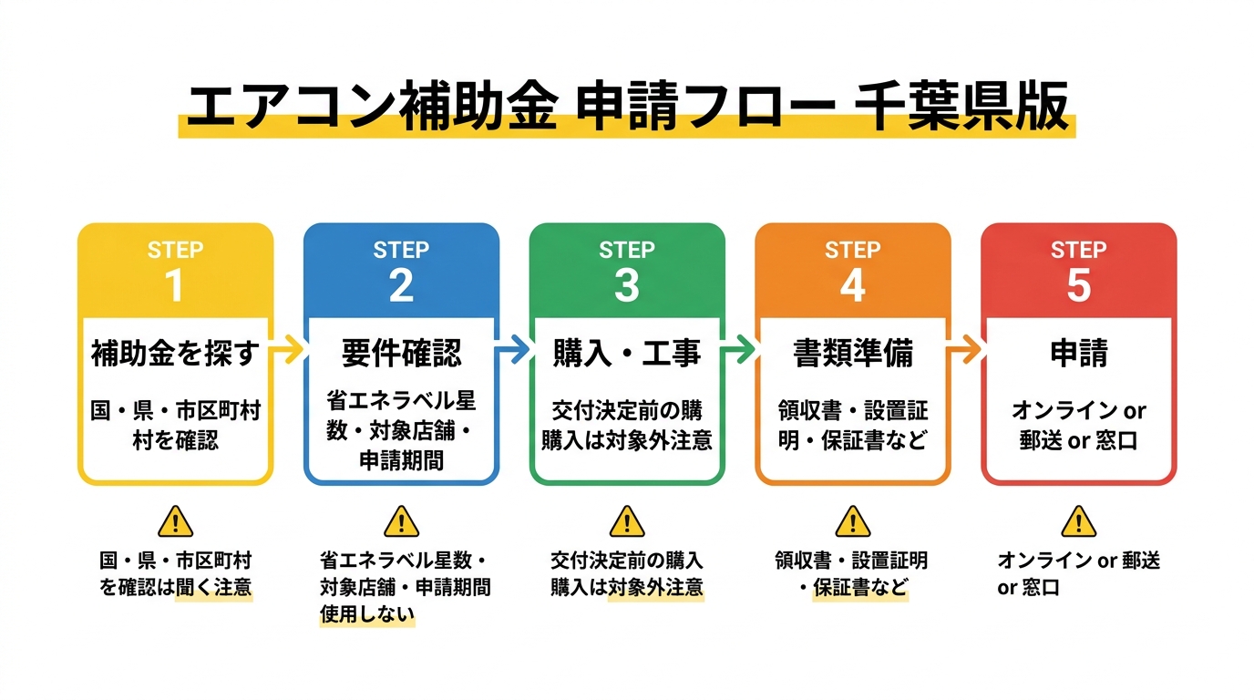 エアコン補助金 申請フロー 千葉県版
