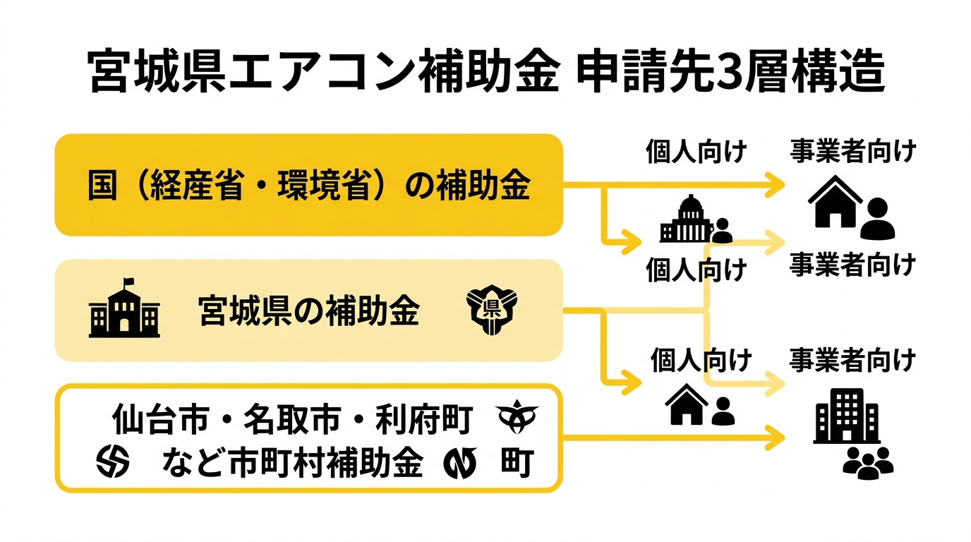 申請先3層構造フロー図