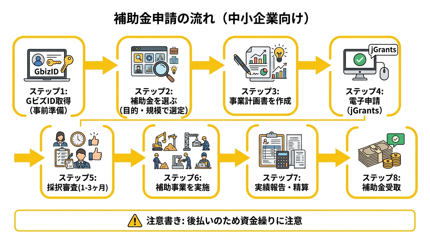 補助金申請の流れ（中小企業向け）