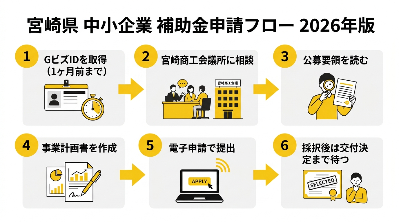宮崎県中小企業支援の申請フロー