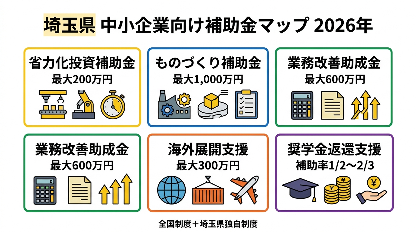 埼玉県 中小企業向け補助金マップ 2026年
