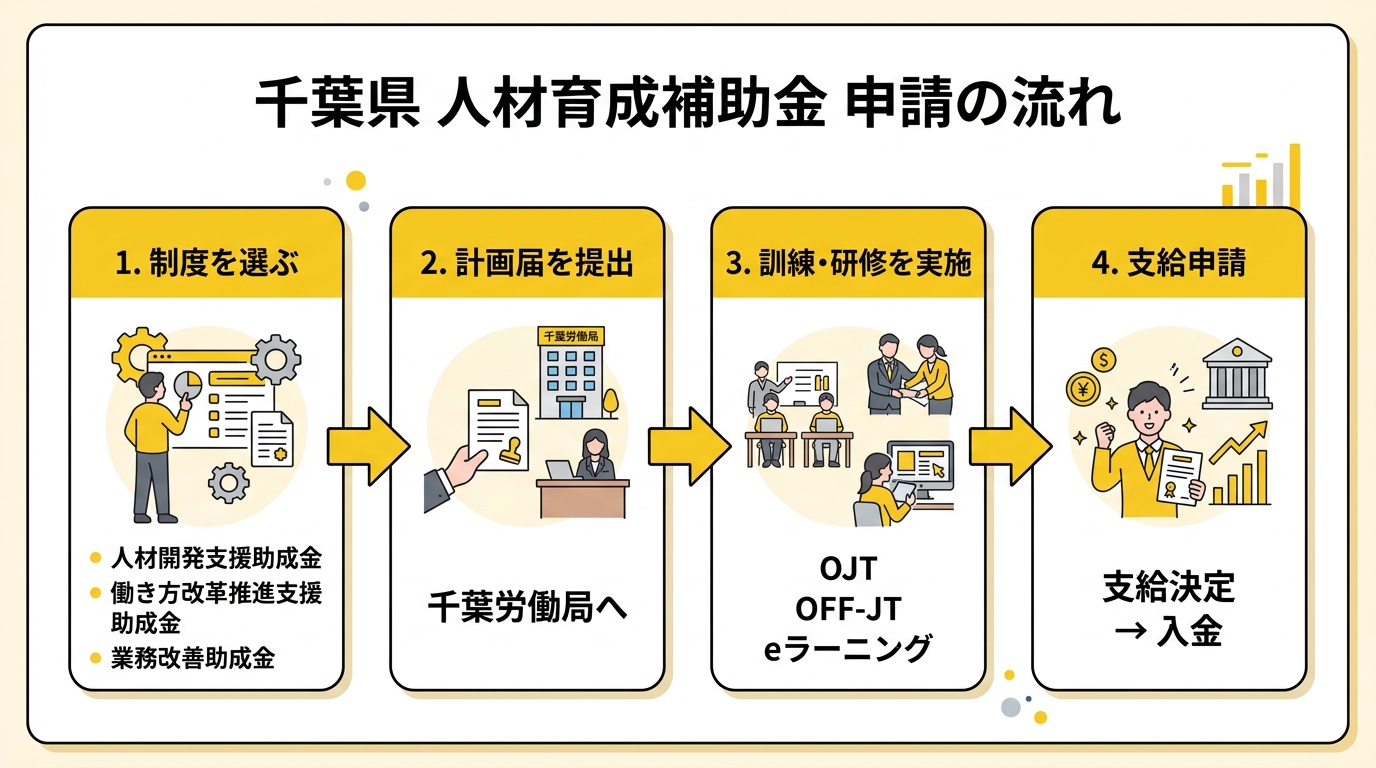 千葉県 人材育成補助金 申請の流れ