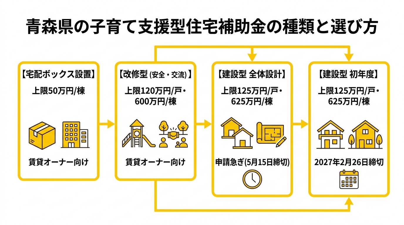 子育て支援型共同住宅補助金の比較フロー図