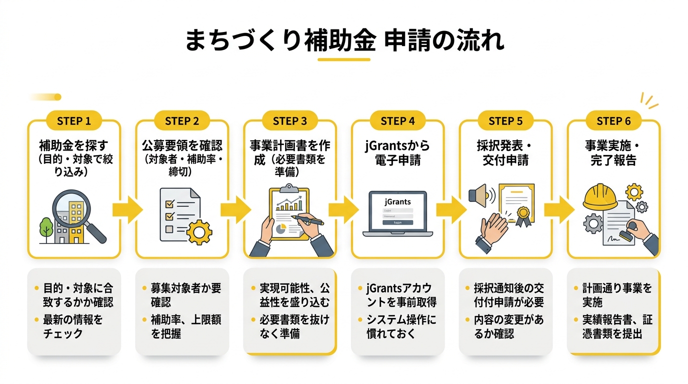 まちづくり補助金 申請の流れ