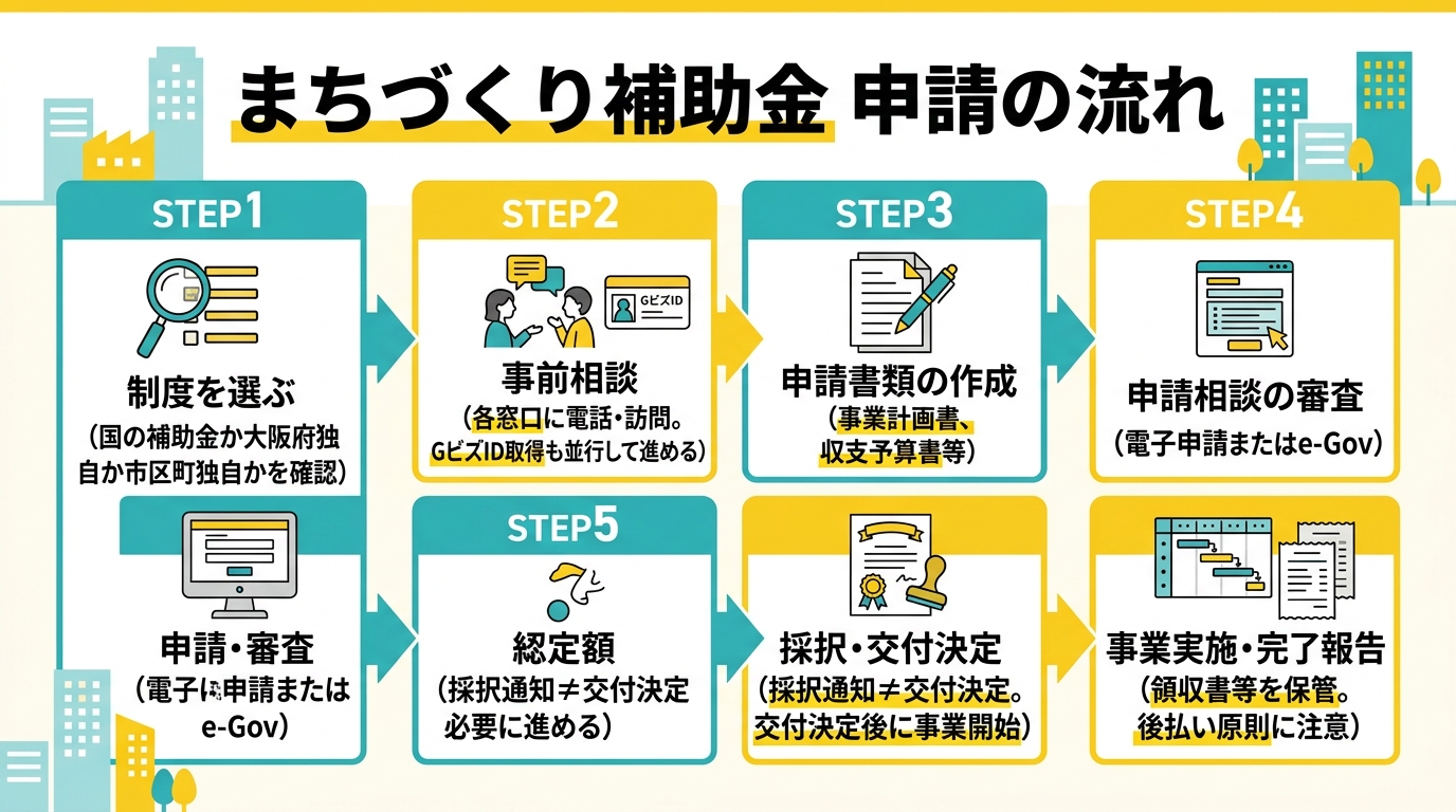 まちづくり補助金 申請の流れ