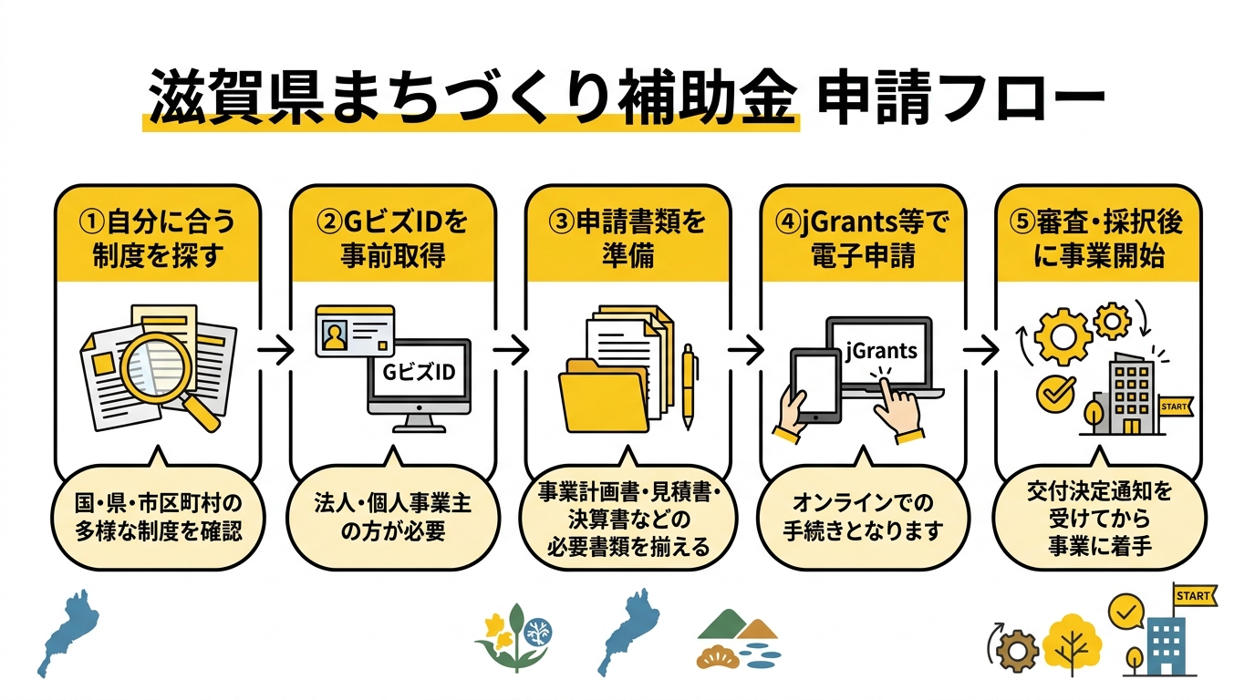 滋賀県まちづくり補助金 申請フロー