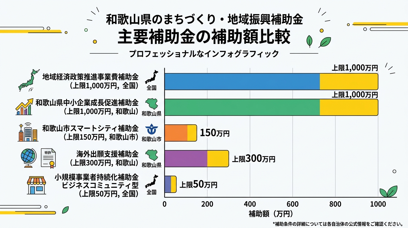 和歌山県 主要補助金 補助額比較