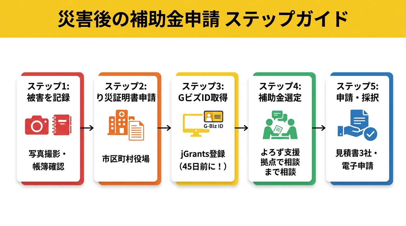 災害後の補助金申請 ステップガイド