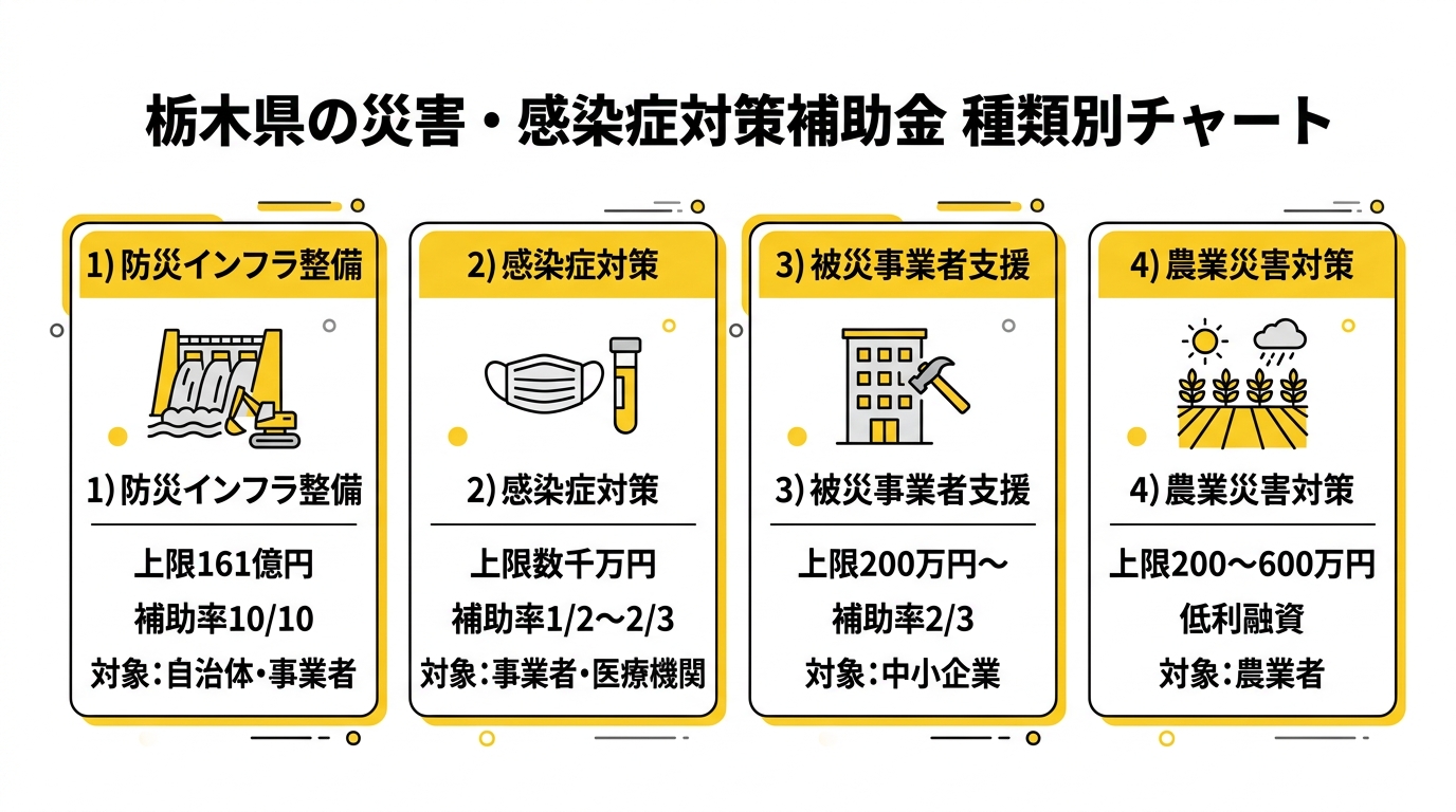 栃木県の災害・感染症対策補助金 種類別チャート