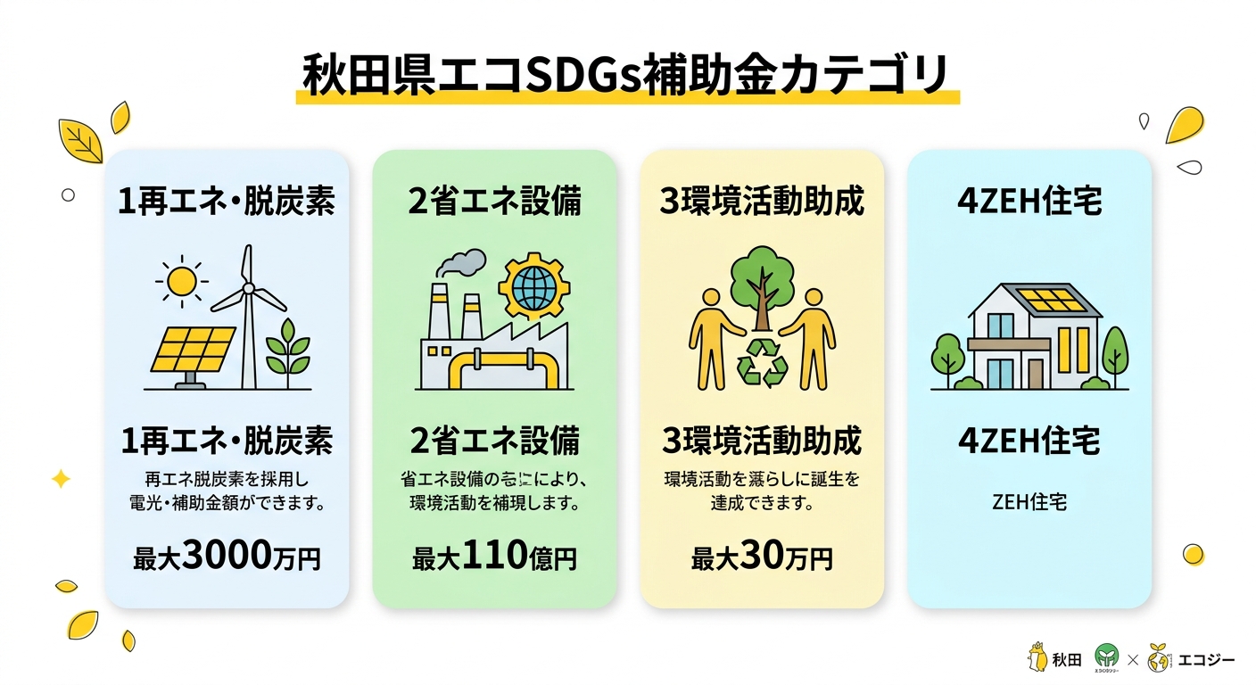 秋田県エコSDGs補助金カテゴリ別一覧