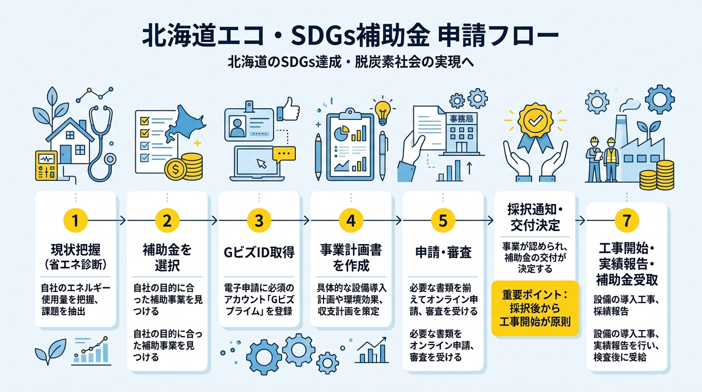 北海道エコ・SDGs補助金 申請フロー