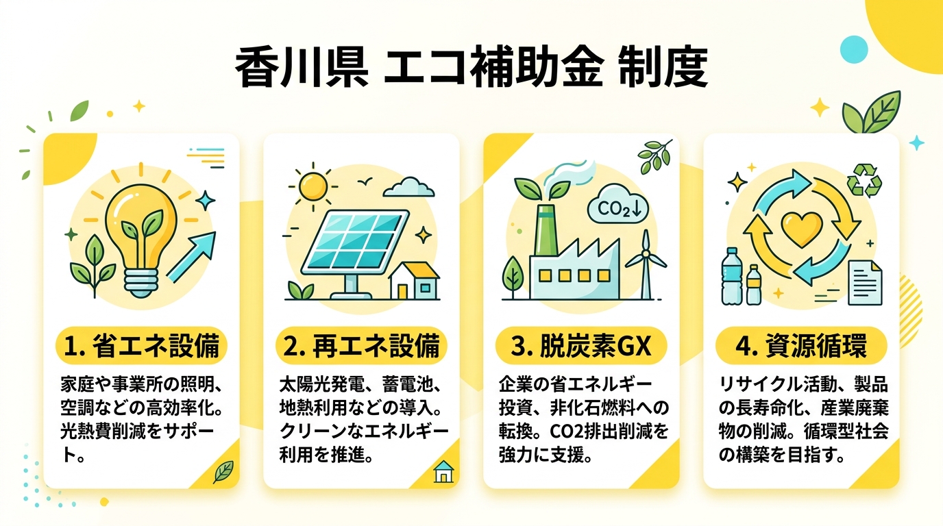 香川県エコ・SDGs補助金 カテゴリ別早見表