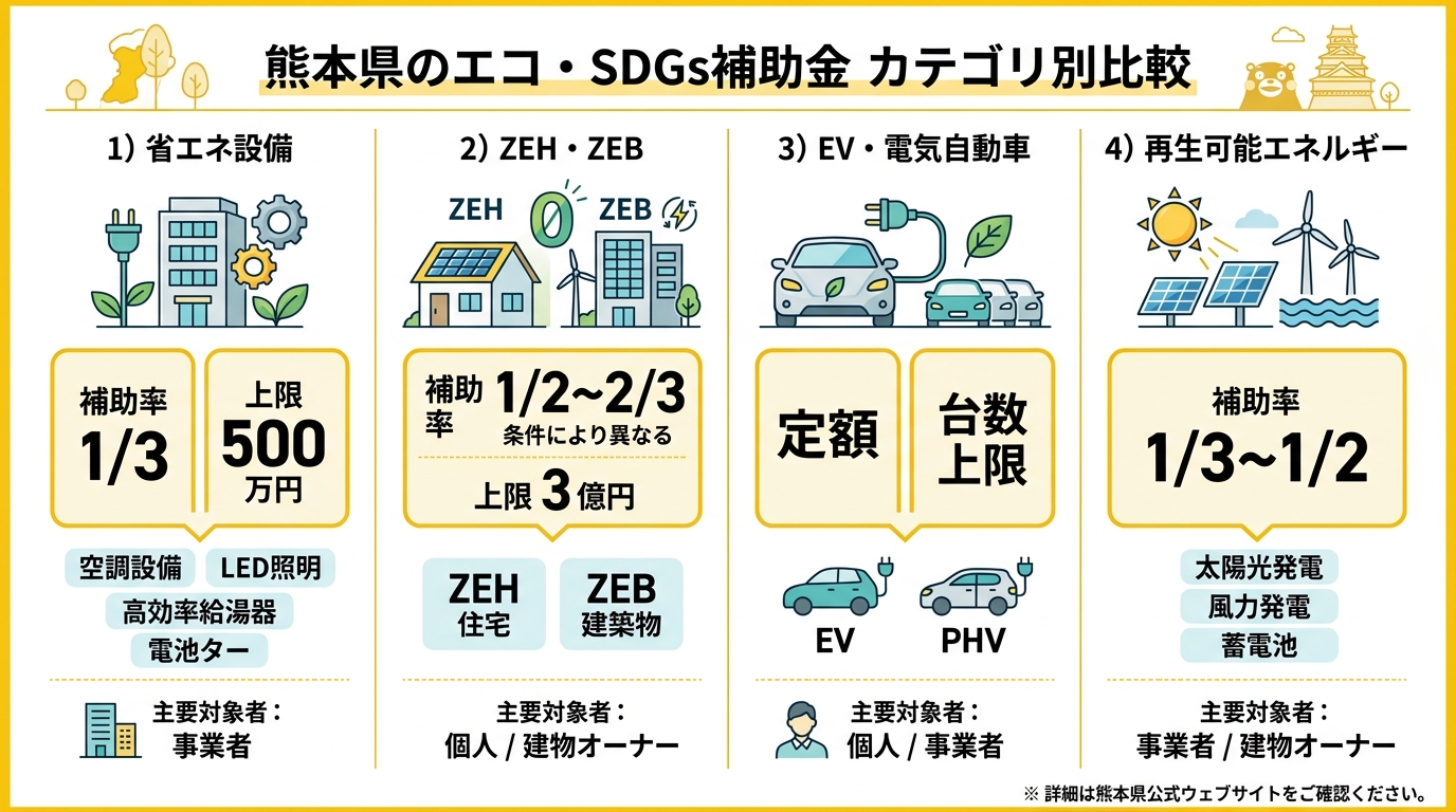熊本県エコ・SDGs補助金 カテゴリ別比較