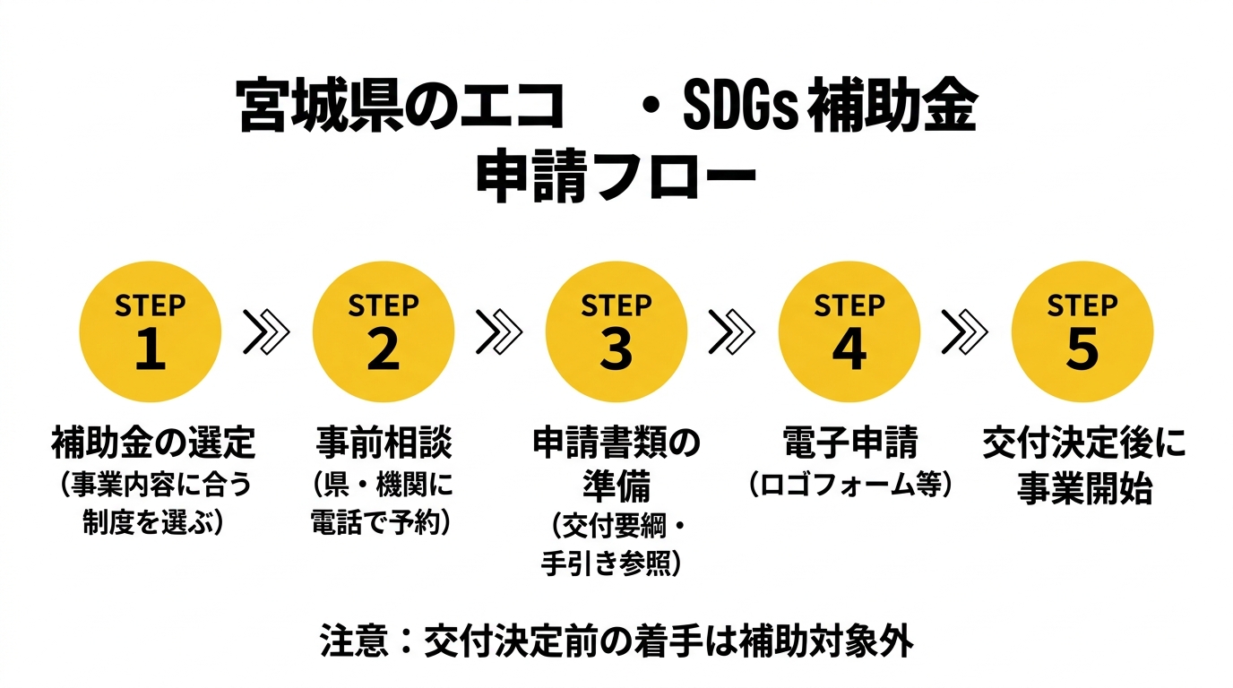 宮城県のエコ・SDGs補助金 申請フロー