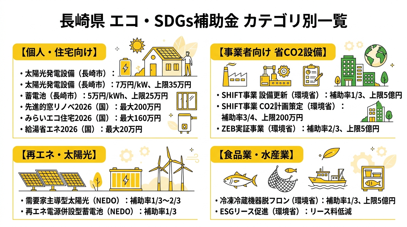 長崎県エコ・SDGs補助金 カテゴリ別比較