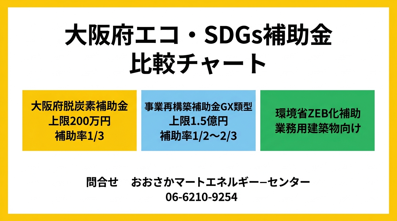 大阪府エコ・SDGs補助金 比較チャート
