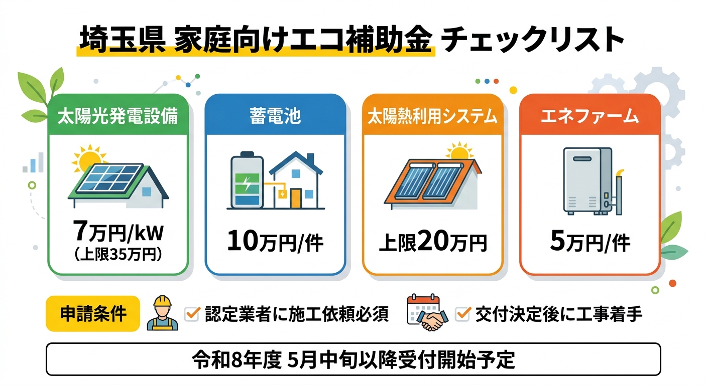 埼玉県家庭向けエコ補助金チェックリスト図