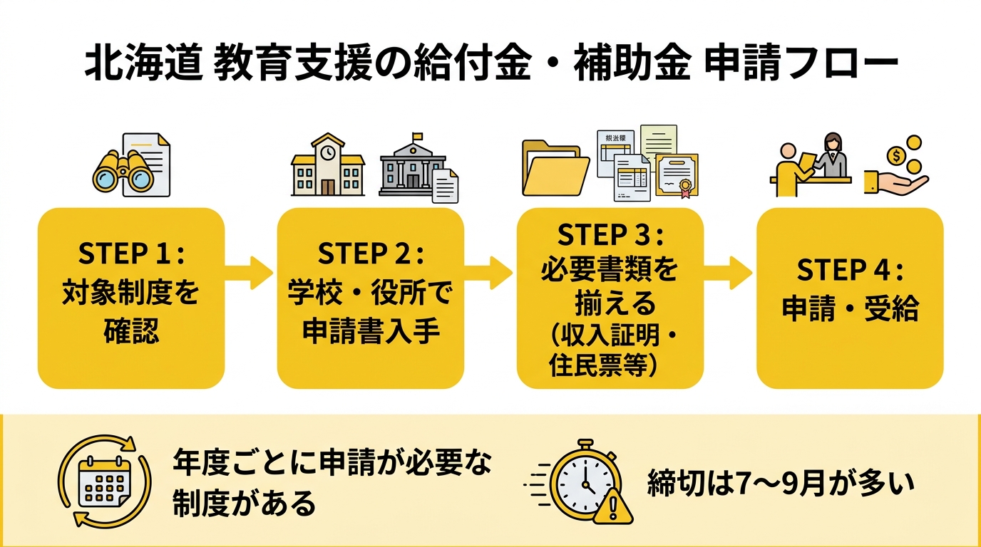 北海道 教育支援補助金 申請フロー