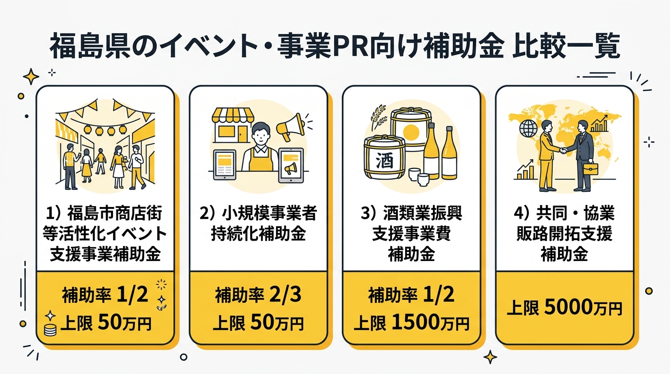 イベント・事業PR補助金比較一覧