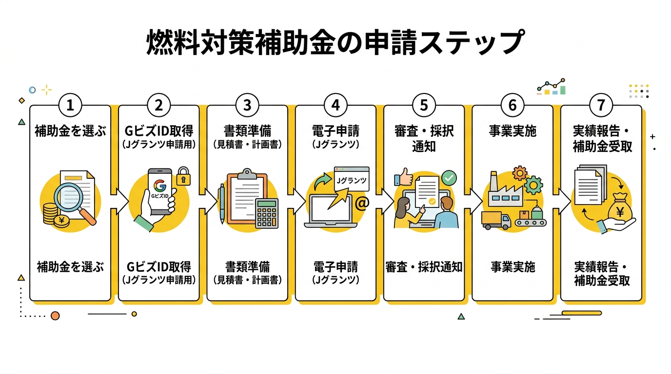 燃料対策補助金の申請フロー