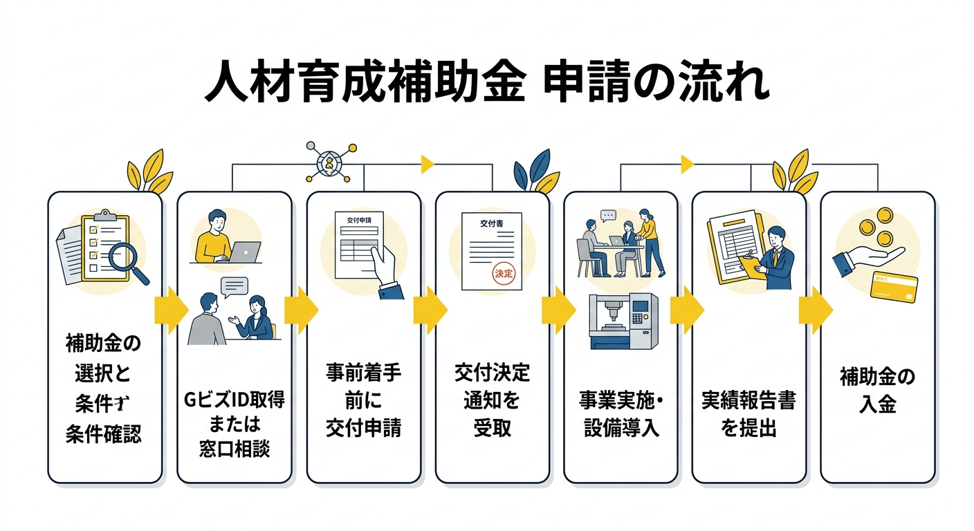 人材育成補助金 申請の流れ