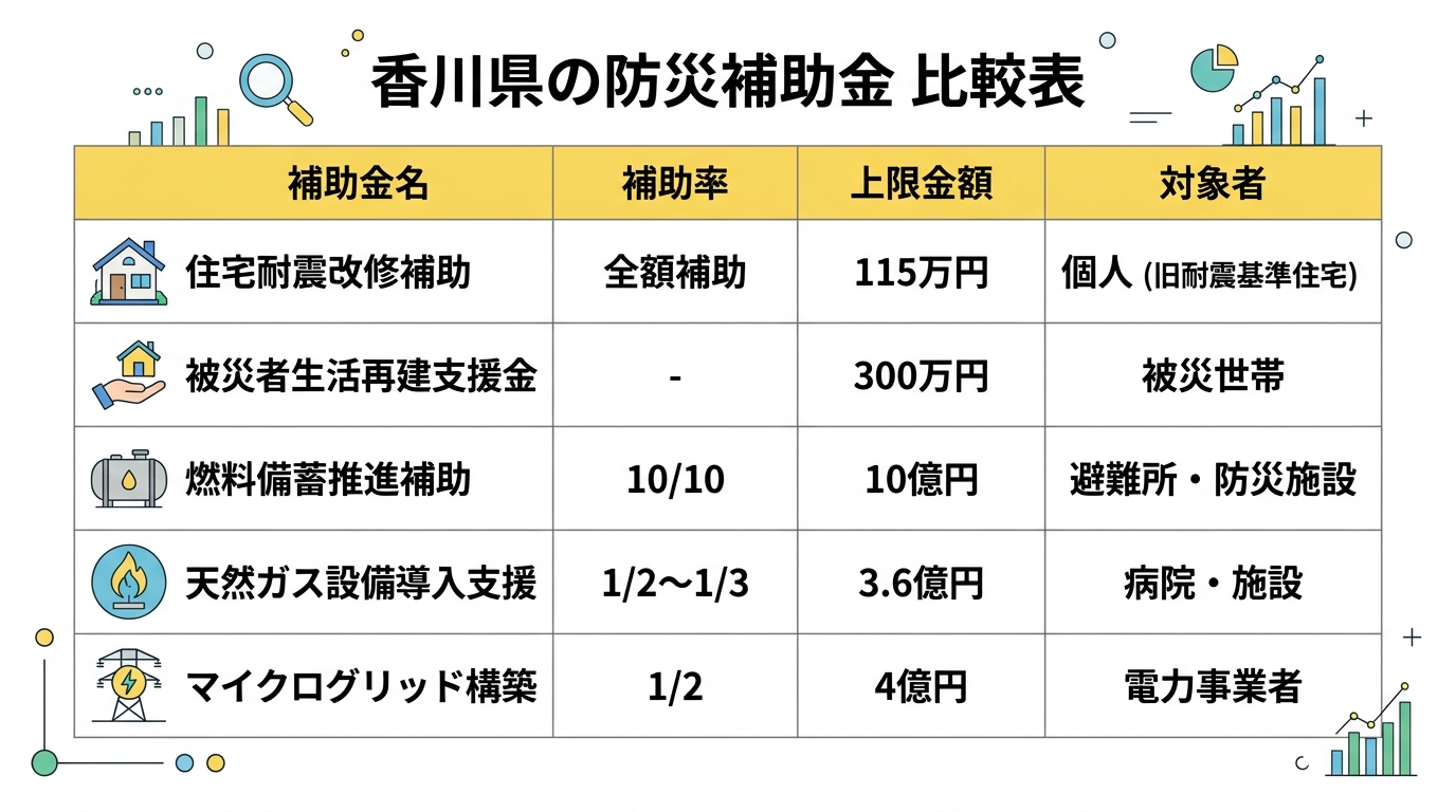 国の防災強化補助金 補助率比較図