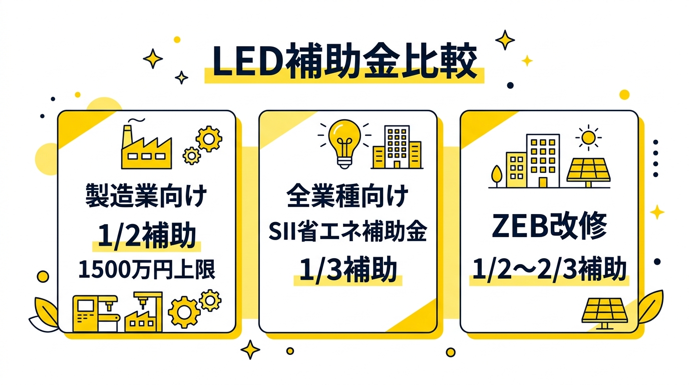 LED補助金の申請タイプ比較図