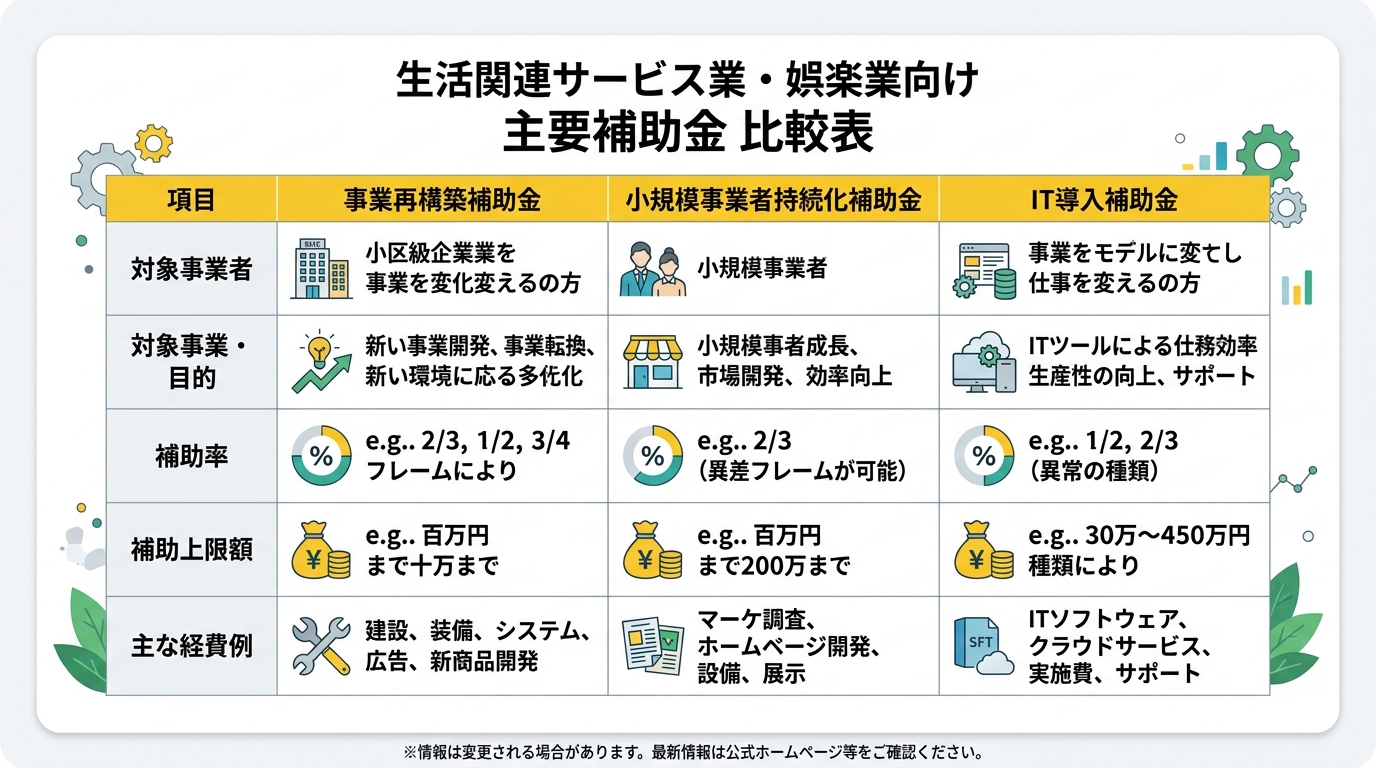 補助金比較表