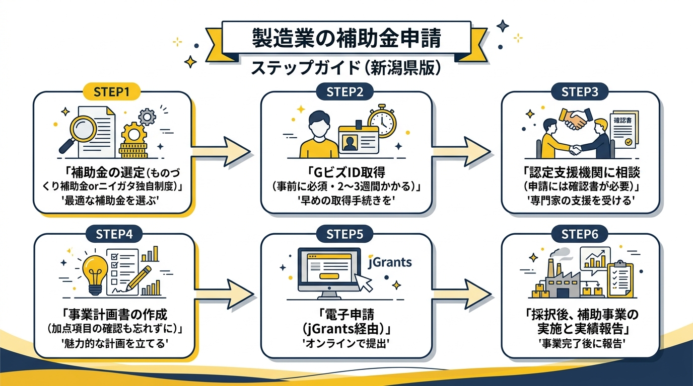 製造業の補助金申請ステップガイド（新潟県版）
