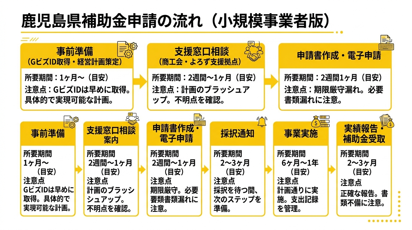 鹿児島県の小規模事業者 補助金申請の流れ
