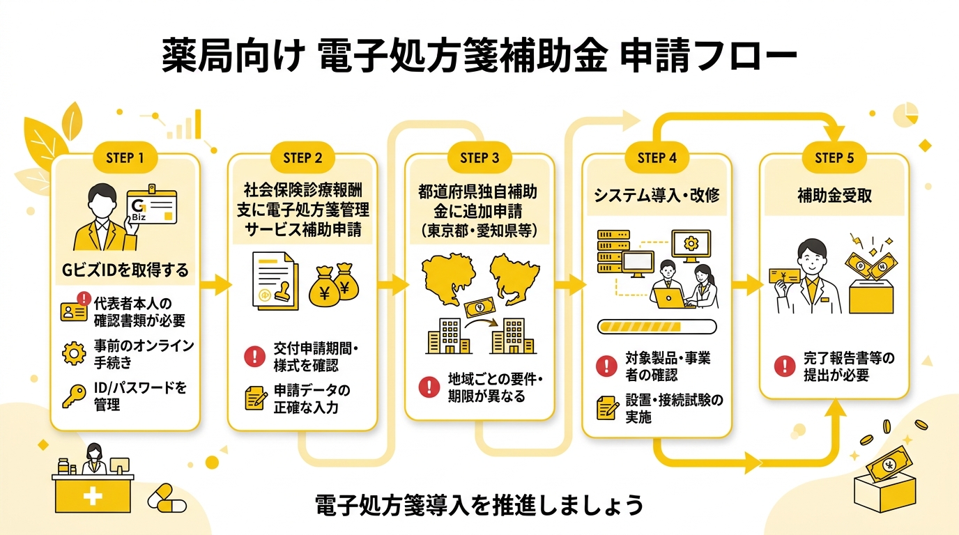 薬局補助金申請フロー図