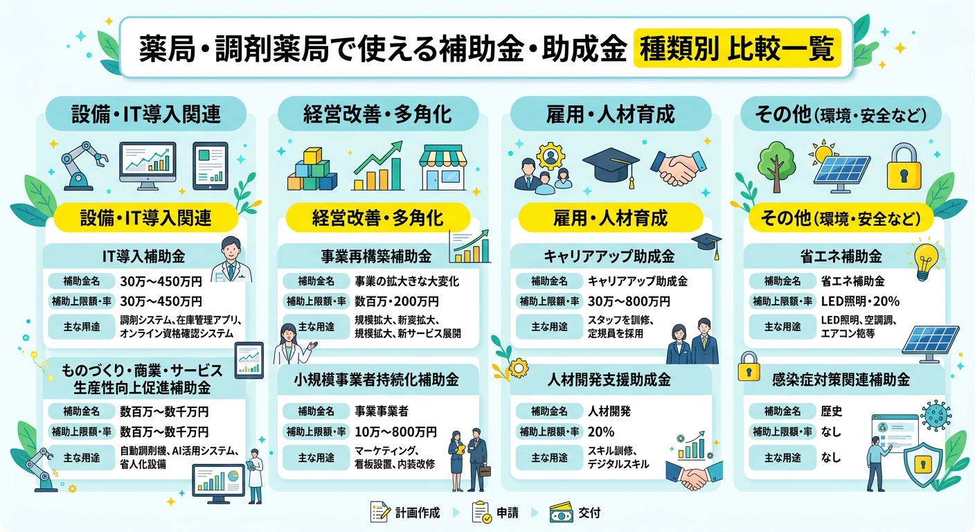 薬局補助金種類別比較図