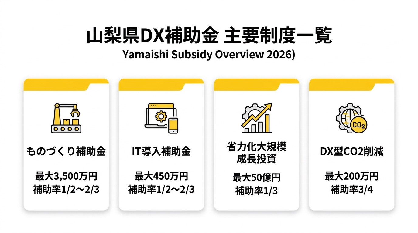 山梨県DX補助金 主要制度一覧