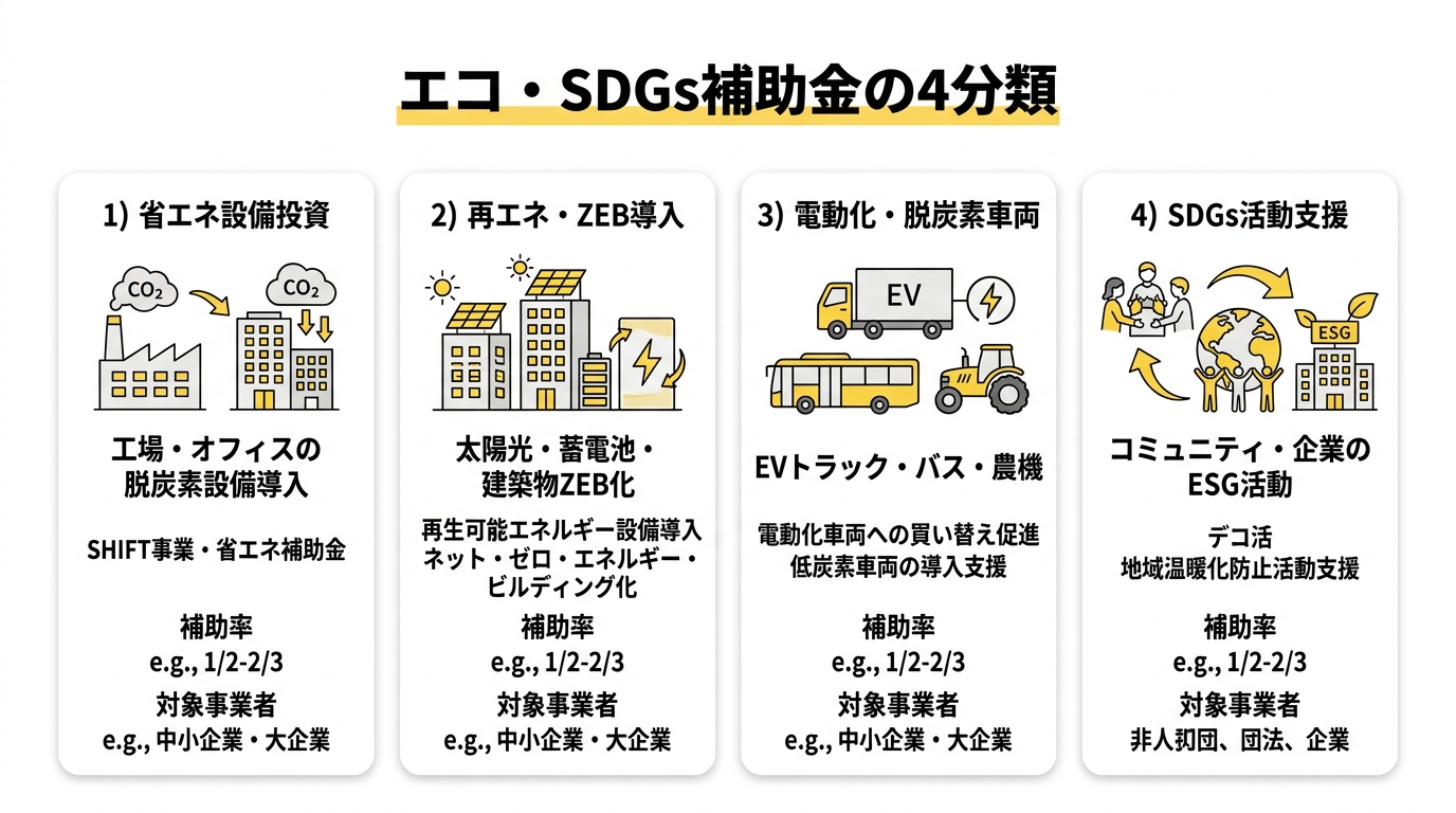 エコ・SDGs補助金の4分類