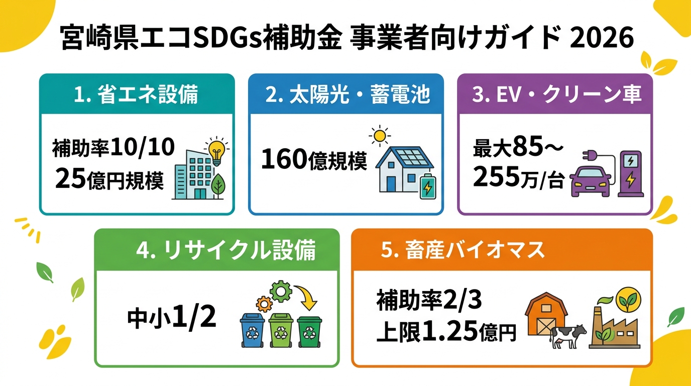 宮崎県エコ・SDGs補助金 事業者向けガイド図解