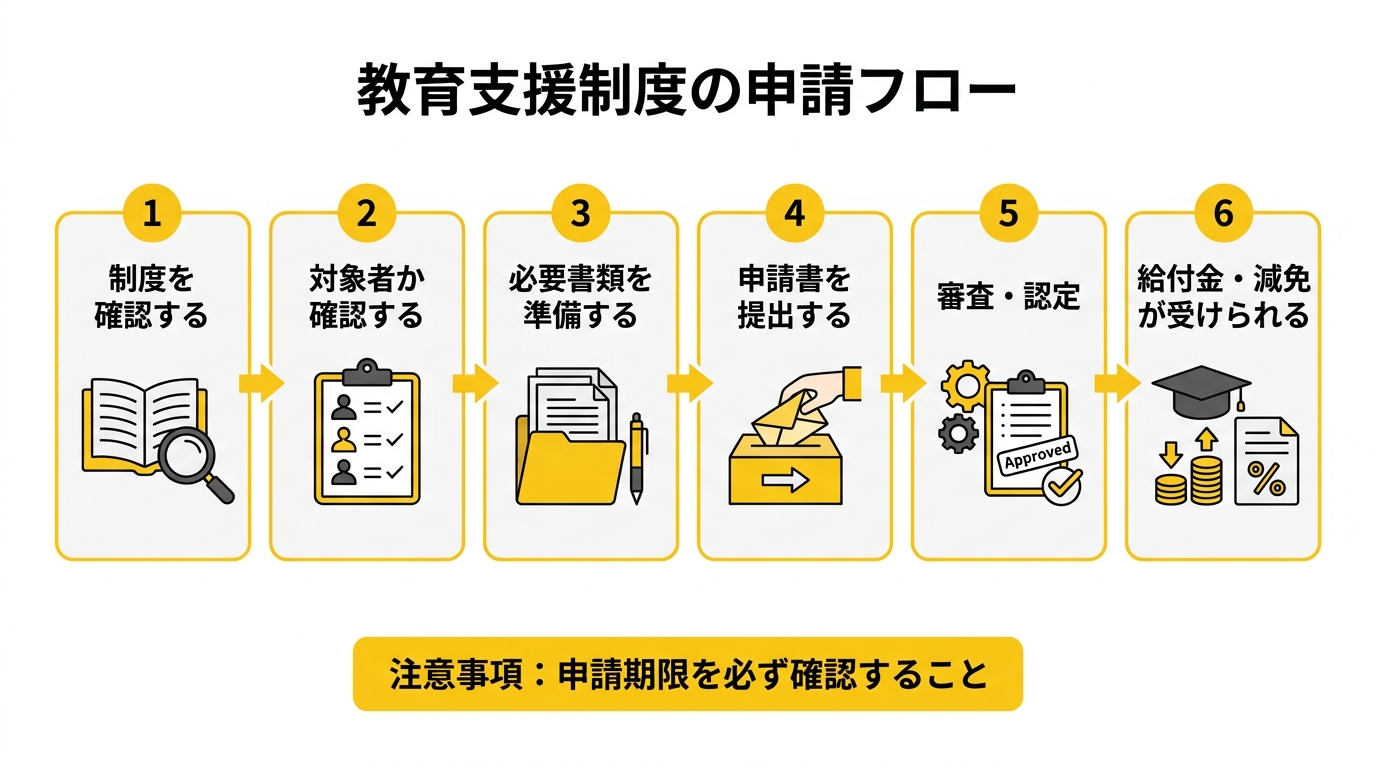 教育支援制度の申請フロー