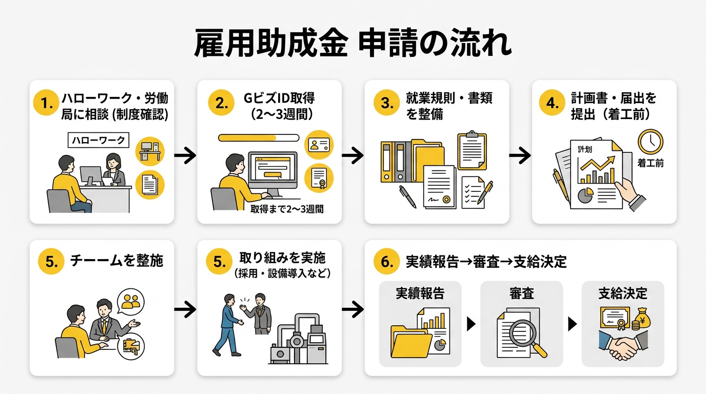 雇用関連補助金フロー図