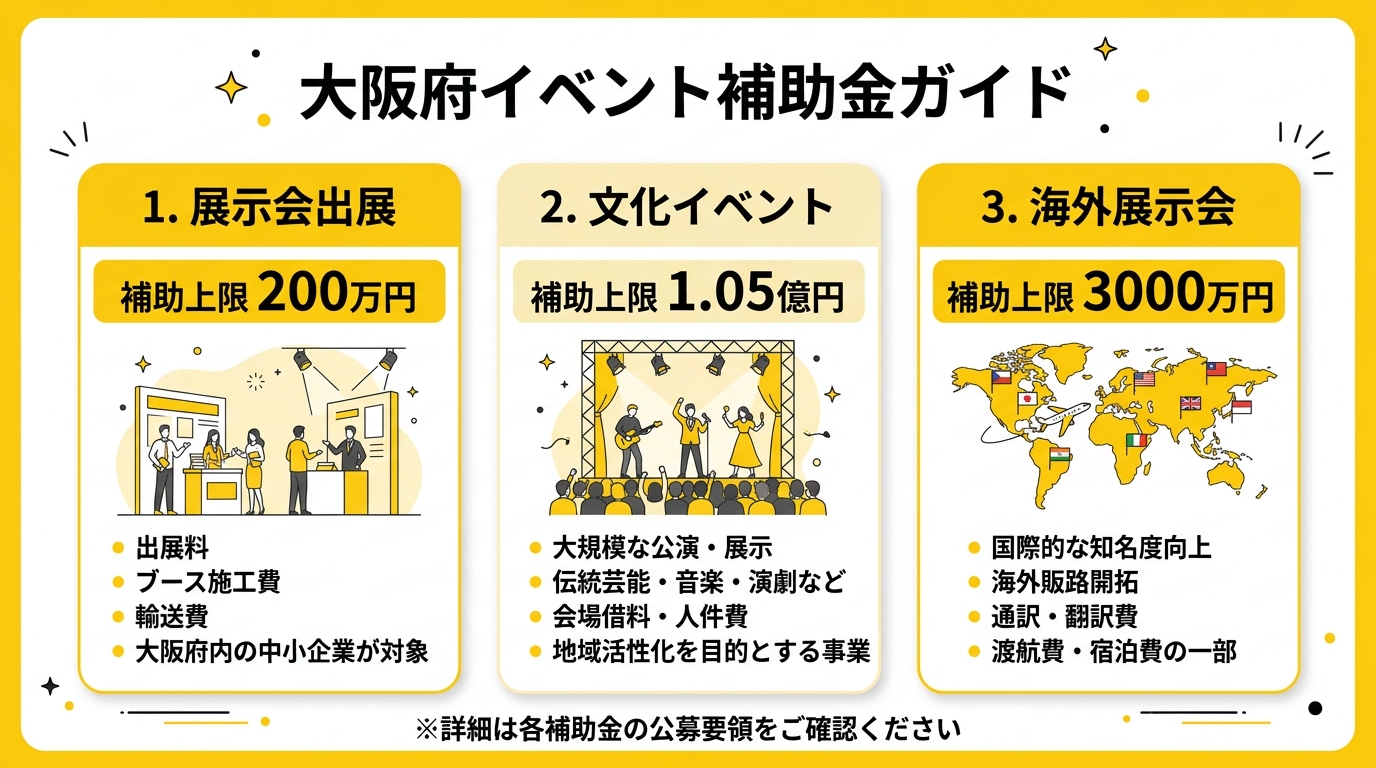大阪府 イベント補助金 目的別比較図
