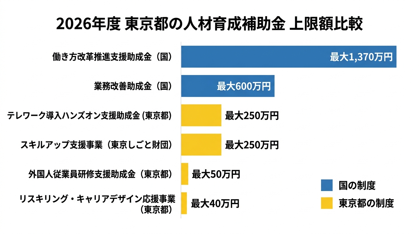 東京都人材育成補助金 2026年度 比較図