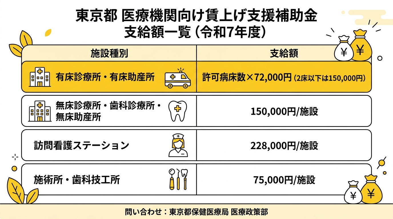 東京都医療機関向け補助金比較