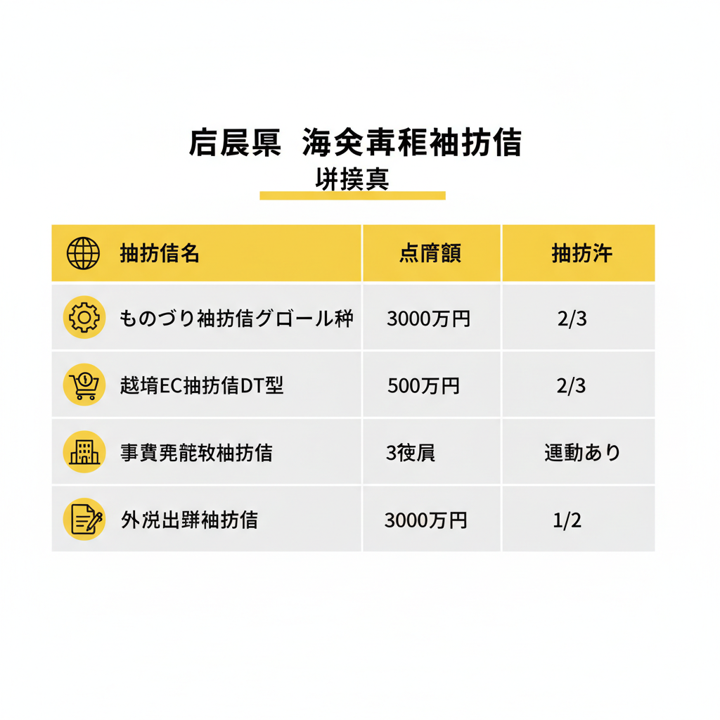 広島県 海外展開補助金 比較表