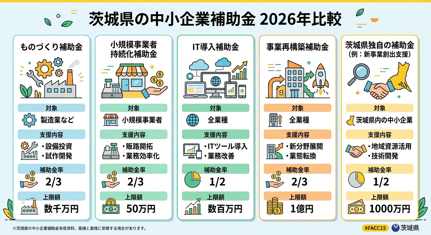 補助金比較インフォグラフィック