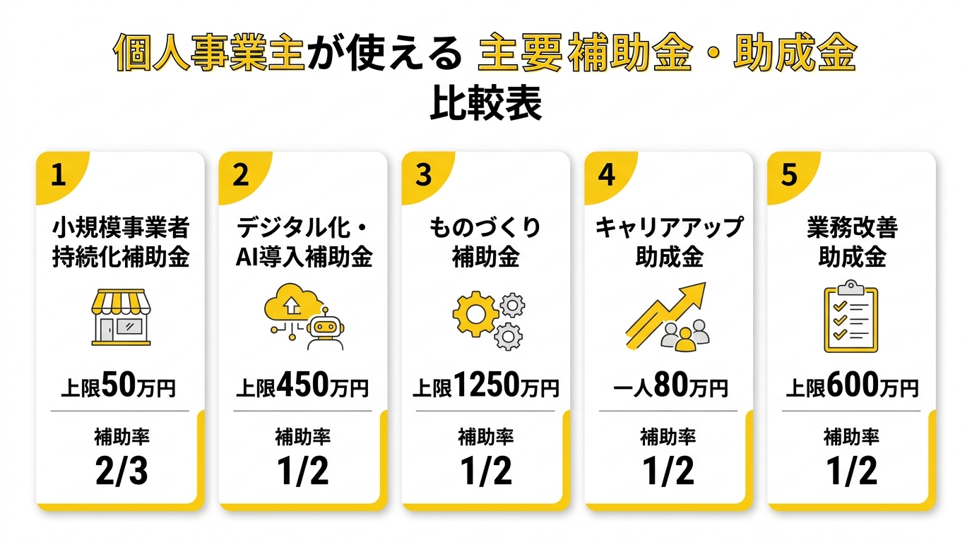 補助金・助成金 比較表