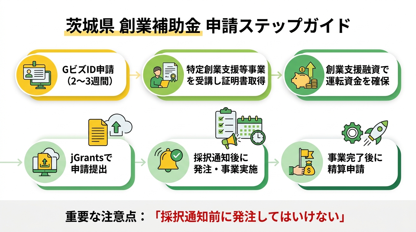 茨城県 創業支援制度 フロー図
