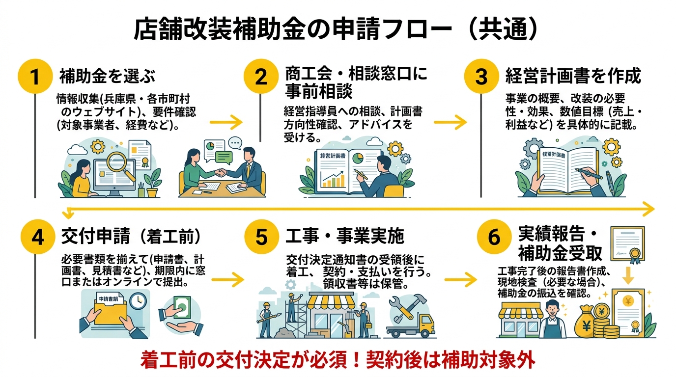 店舗改装補助金の申請フロー