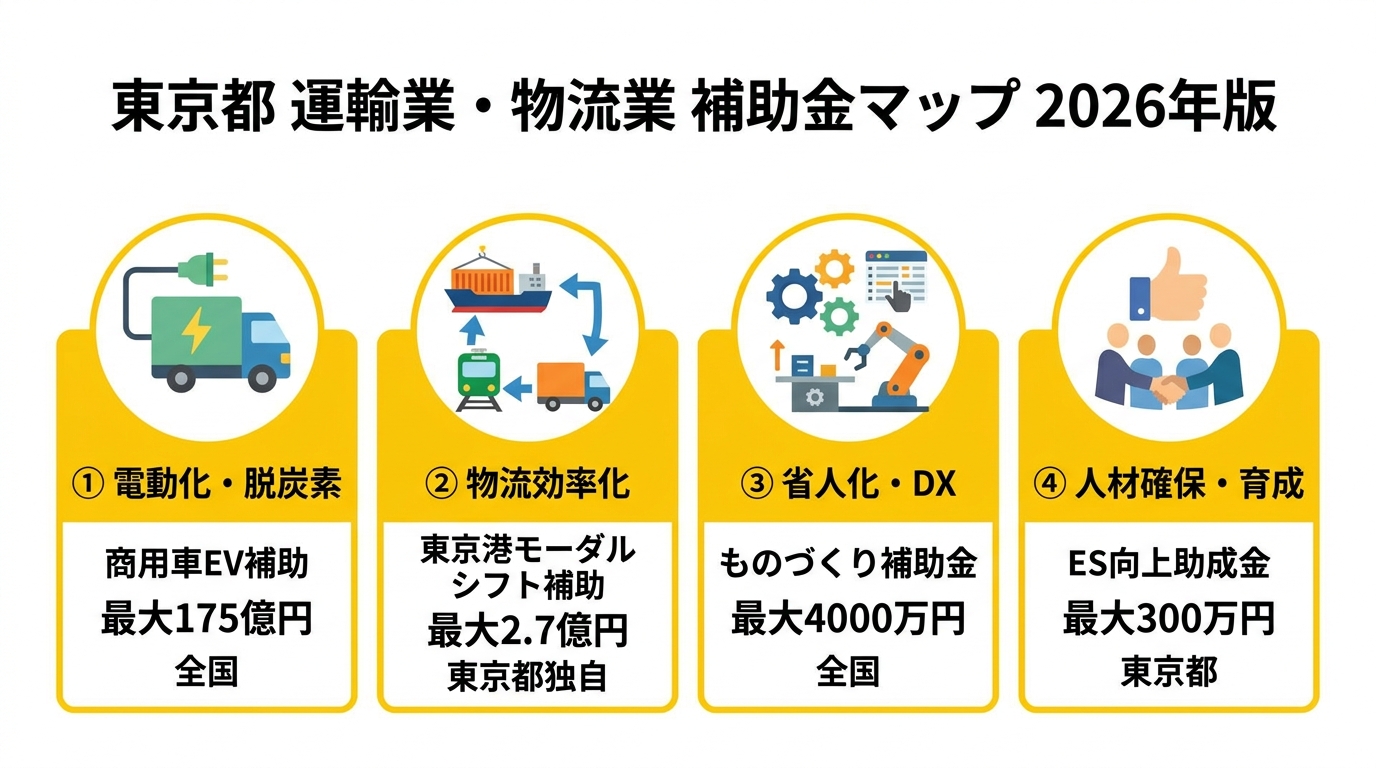 東京都 運輸業・物流業 補助金マップ 2026年版